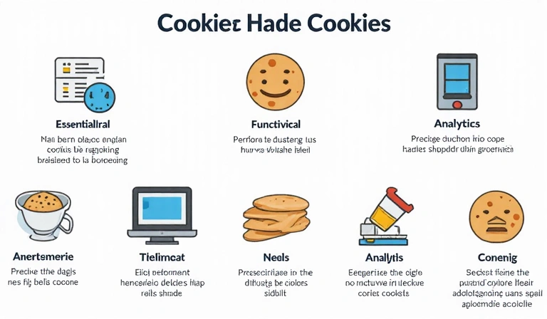 Γραφική αναπαράσταση διαφόρων τύπων cookies και των χρήσεών τους